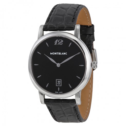 Montblanc Star Classique Black Dial Black Leather Men's Watch 108769 watches