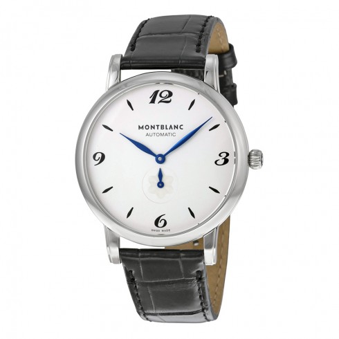 Montblanc Star Classique White Dial Black Alligator Leather Men's Watch 107073 watches