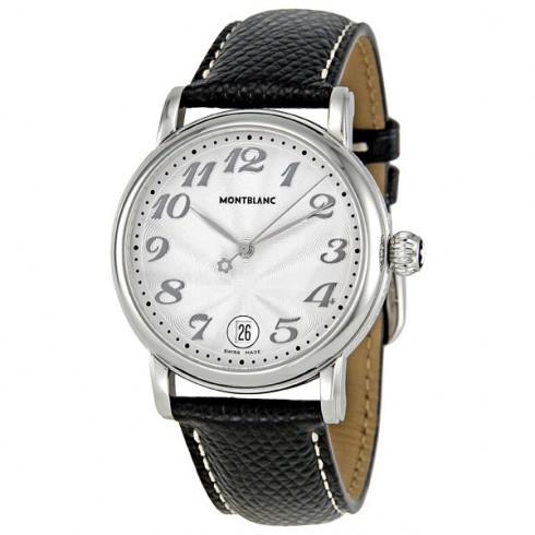 Montblanc Star Large Black Calf Stainless Steel Men's Watch 7249 watches