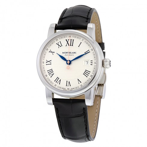 Montblanc Star White Dial Black Leather Men's Watch 113644 watches