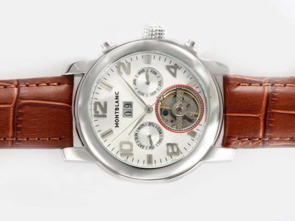 Montblanc Summit Chronograph 36052 White Dial Stainless Steel Case Round Watch watches