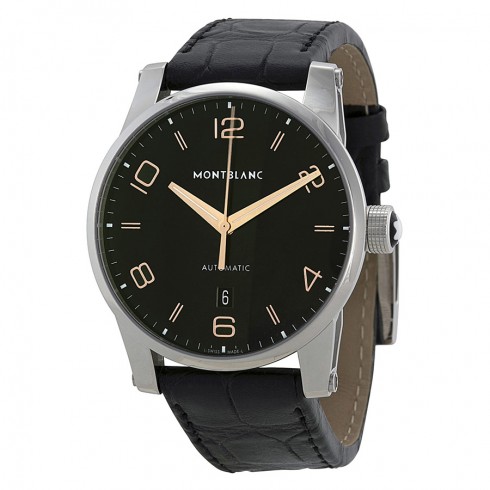 Montblanc Timewalker Automatic Black Dial Black Leather Men's Watch 110337 watches