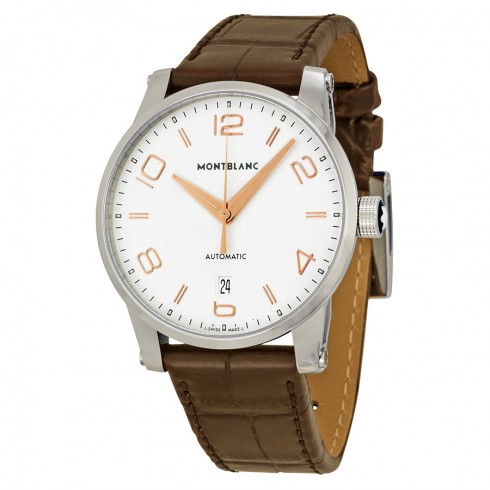 Montblanc Timewalker Automatic White Dial Brown Leather Men's Watch 110340 watches