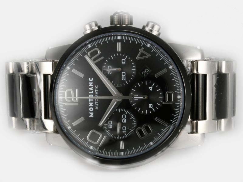 Montblanc Timewalker Chronograph 09668 Black Dial PVD Bezel Automatic Watch watches