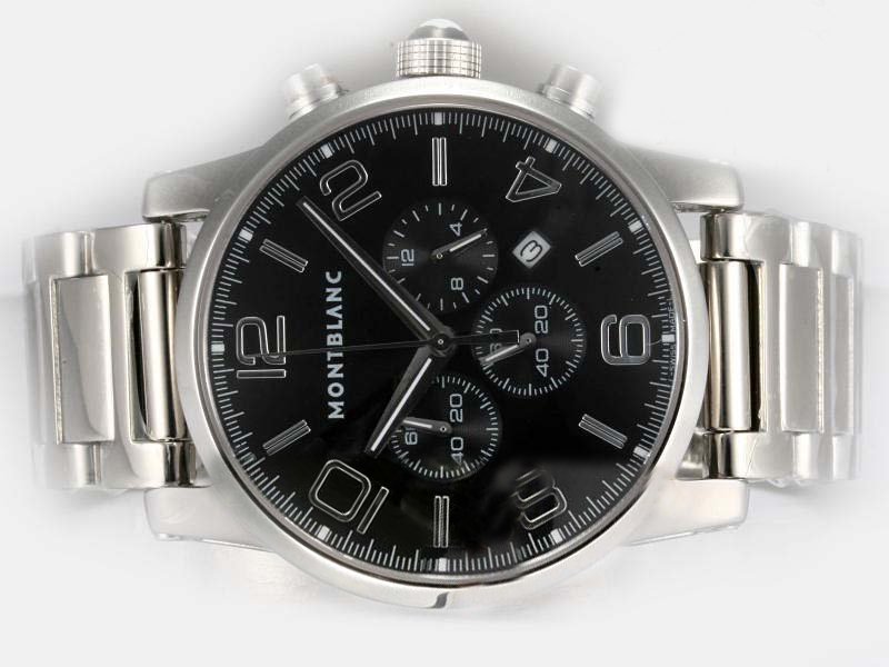 Montblanc Timewalker Chronograph 09668 Mens Silver Stainless Steel Strap Watch watches
