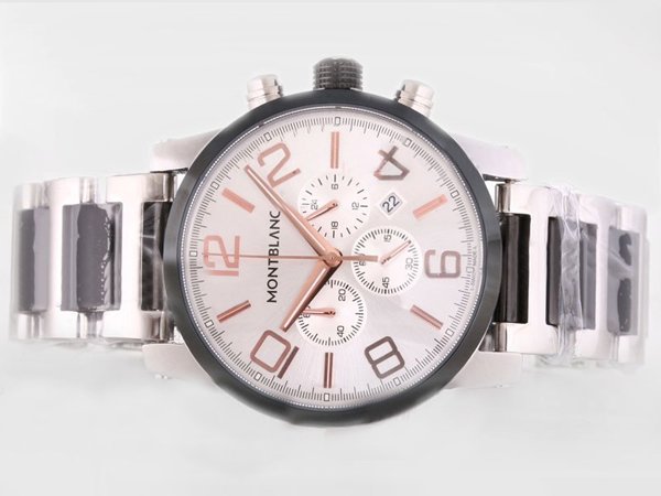 Montblanc Timewalker Chronograph 09669 Mens 43mm White Stainless Steel Strap Watch watches