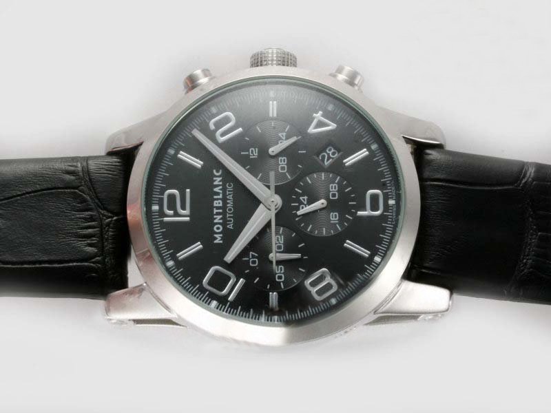 Montblanc Timewalker Chronograph 09670 Automatic 43mm Black Dial Watch watches