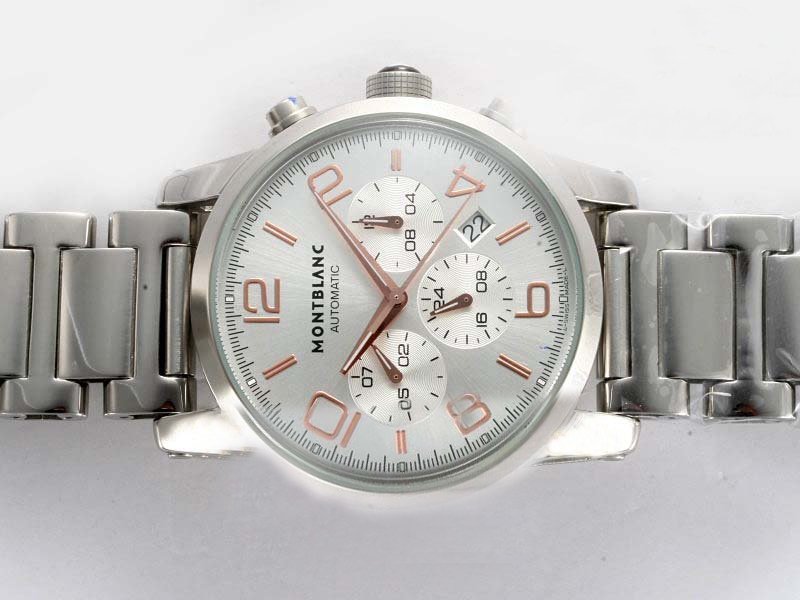 Montblanc Timewalker Chronograph 09671 White Dial Round Automatic Watch watches