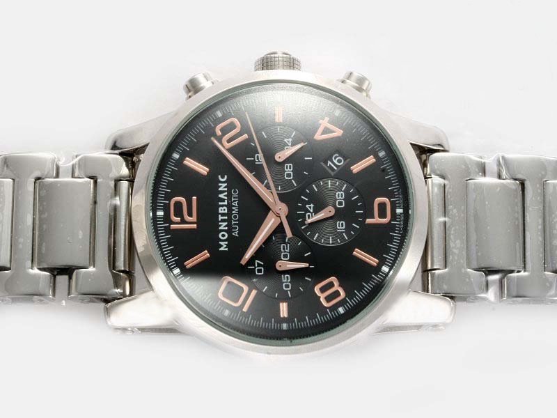 Montblanc Timewalker Chronograph 36972 Automatic Round Black Dial Watch watches