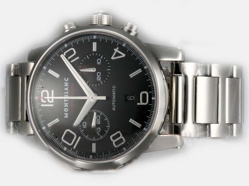 Montblanc Timewalker Chronograph 36972 Silver Stainless Steel Strap Mens 43mm Watch watches
