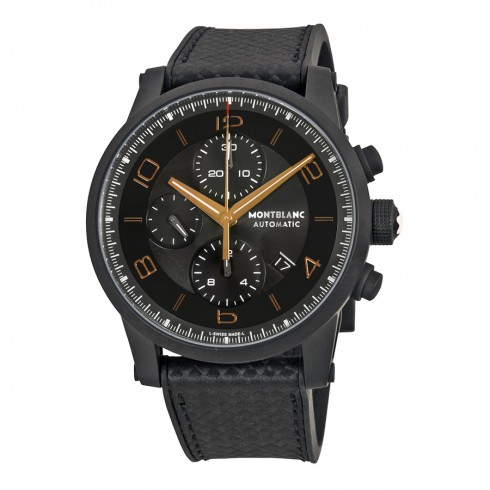 Montblanc Timewalker Chronograph Black and Grey Dial Black Leather Men's Watch 111684 watches