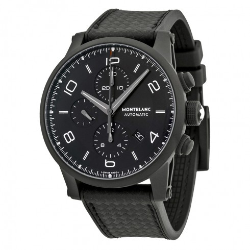 Montblanc Timewalker Extreme Chronograph Black Dial Black Leather Men's Watch 111197 watches