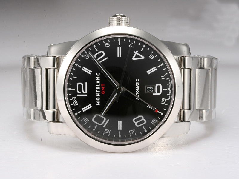 Montblanc Timewalker GMT 36064 Black Dial Automatic 43mm Watch watches