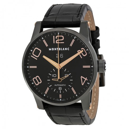 Montblanc Timewalker GMT Black Dial Automatic Black Alligator Leather Men's Watch 106066 watches