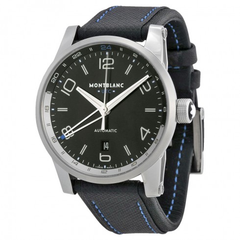 Montblanc TimeWalker Voyager UTC Black Dial Black Leather Men's Watch 109334 watches