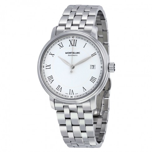 Montblanc Tradition White Dial Stainless Steel Automatic Men's Watch 112632 watches