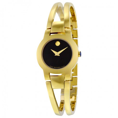 Movado Amorosa Black Museum with Concave Dot Dial Ladies Watch 0606946 watches