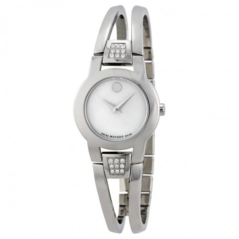 Movado Amorosa Diamond Mother of Pearl Dial Stainless Steel Ladies Watch 0606617 watches