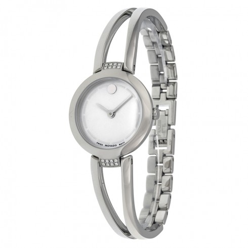 Movado Amorosa Duo Mother of Pearl Dial Stainless Steel Bangle Ladies Watch 0606813 watches