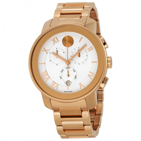 Movado Bold Chronograph White Dial Rose Gold PVD Unisex Watch 3600207 watches