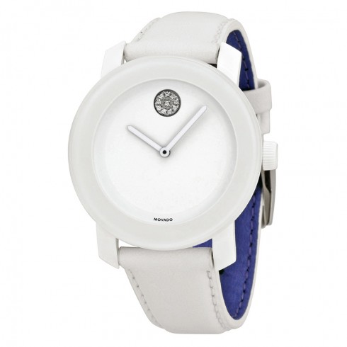 Movado Bold Crystal Accent White Leather Watch 3600043 watches