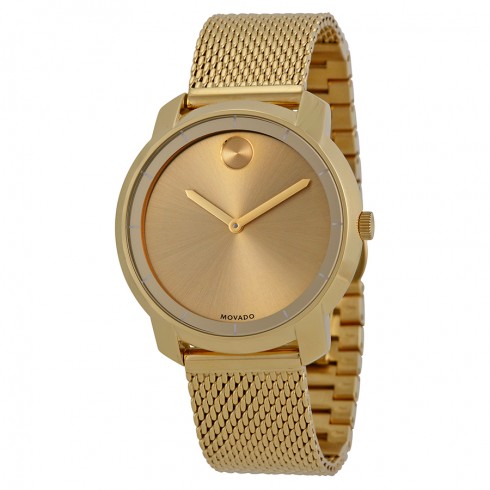 Movado Bold Gold Dial Gold Ion-plated Mesh Watch 3600242 watches