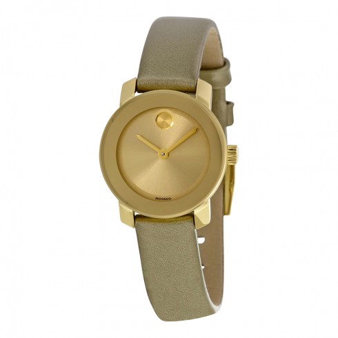 Movado Bold Gold Dial Gold Leather Ladies Watch 3600339 watches