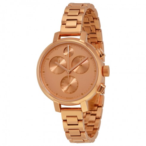 Movado Bold Rose Gold IP Stainless Steel Chronograph Ladies Watch 3600240 watches