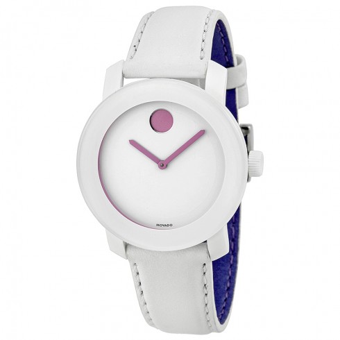 Movado Bold White Dial White Leather Strap Unisex Watch 3600155 watches