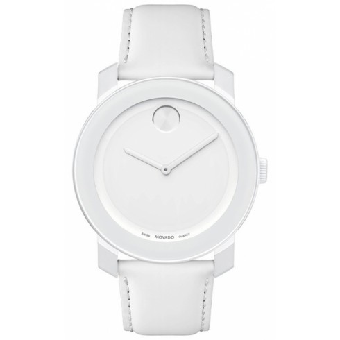 Movado Bold White Dial White Leather Unisex Watch 3600024 watches