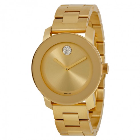 Movado Bold Yellow Gold Ion Plated Stainless Steel Unisex Watch 3600104 watches