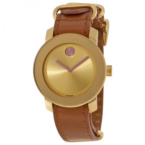 Movado Bold Yellow Gold-toned Sunray Dial Ladies Watch 3600363 watches