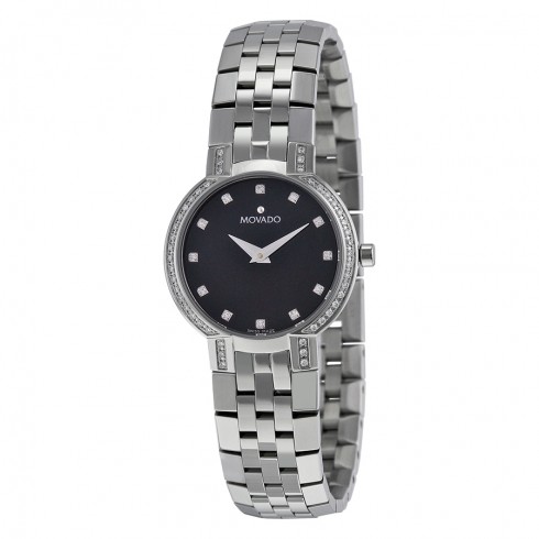 Movado Faceto Diamond Steel Ladies Watch 0605586 watches