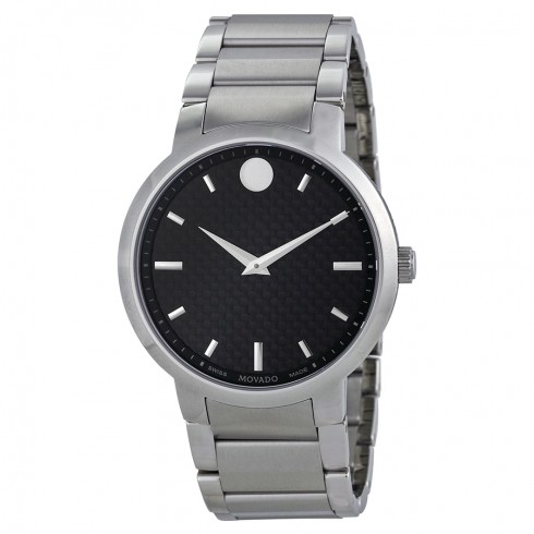 Movado Gravity Black Carbon Fiber Dial Stainless Steel Men's Watch 0606838 watches