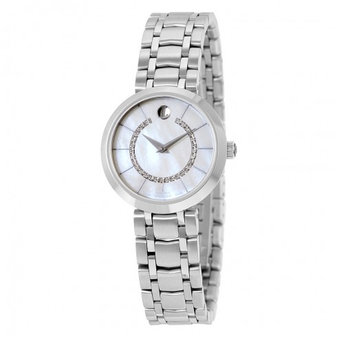 Movado l881 Automatic White Mother of Pearl 29 Diamonds Dial Stainless Steel Ladies Watch 0606920 watches