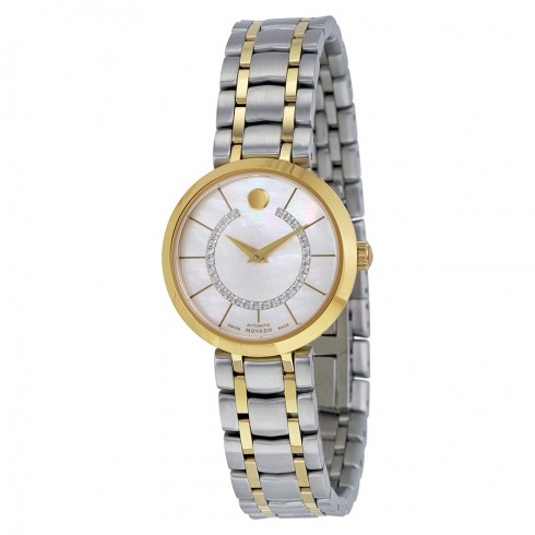 Movado Mother of Pearl Diamond-set Dial Two-tone Ladies Watch 0606921 watches