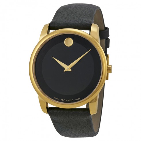 Movado Museum Black Dial Leather Men's Watch 0606876 watches