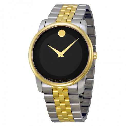 Movado Museum Black Dial Two-Tone Stainless Steel Men's Watch 0606605 watches