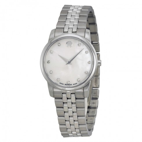 Movado Museum Mother of Pearl Diamond Dial Stainless Steel Ladies Watch 0606612 watches