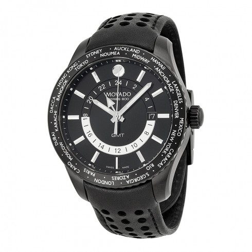 Movado SE Black Dial Black Leather Men's Watch 2600117 watches