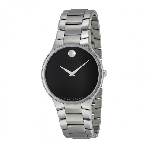 Movado Serio Black Dial Stainless Steel Men's Watch 0606382 watches