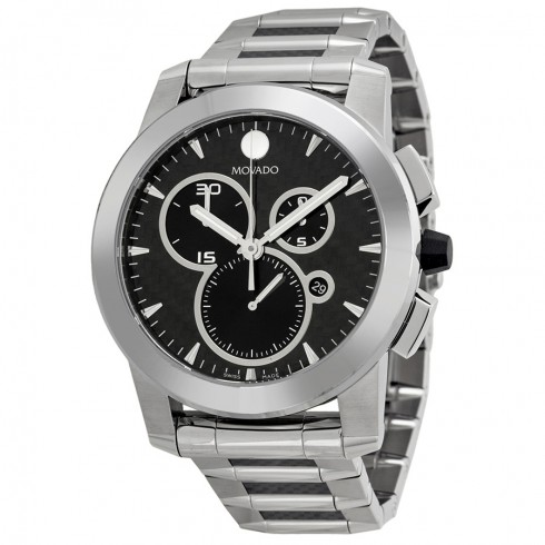 Movado Vizio Carbon Fiber Dial Chronograph Stainless Steel Men's Watch 0606083 watches
