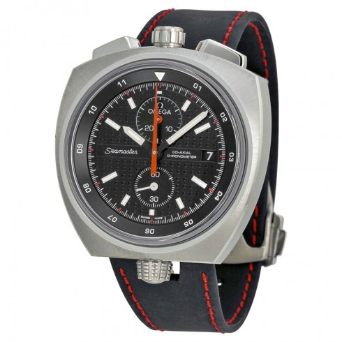 Omega Seamaster Bullhead Chronograph Automatic Black Dial Black Leather Men's Watch 22512435001001 watches