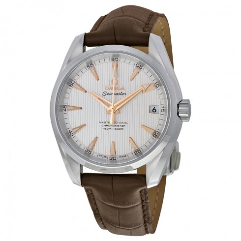 Omega Aqua Terra 150m Master Co-Axial Silver Dial Brown Leather Men's Watch 23113392102003 watches