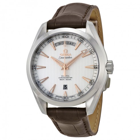 Omega Aqua Terra Automatic Silver Dial Brown Leather Men's Watch 23113422202001 watches