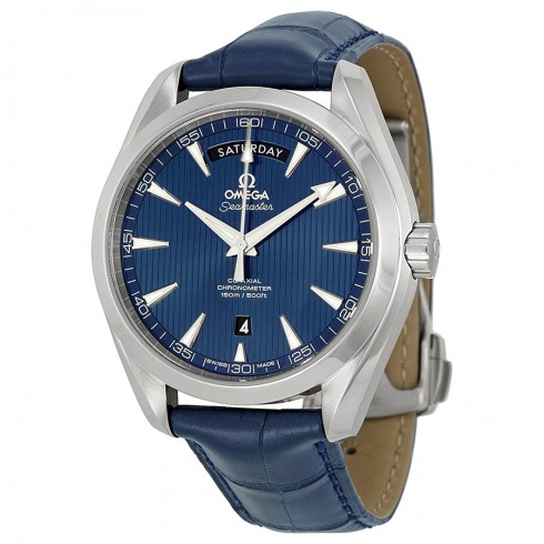 Omega Aqua Terra Blue Dial Blue Leather Men's Watch 231.13.42.22.03.001 watches