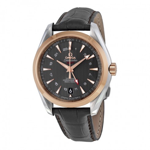 Omega Aqua Terra Grey Dial Brown Alligator Men's Watch 23123432206001 watches