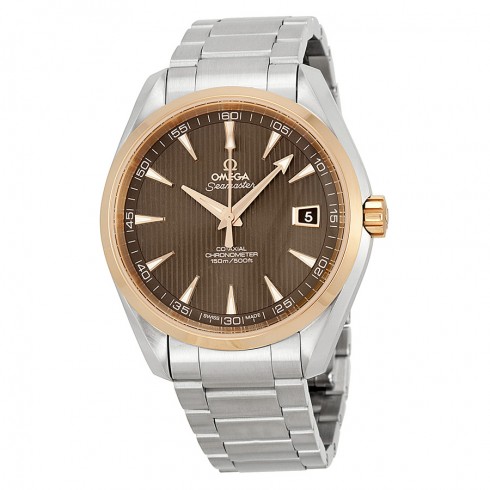 Omega Aqua Terra Teak Grey Dial Steel and 18kt Rose Gold Men's Watch 23120422106002 watches