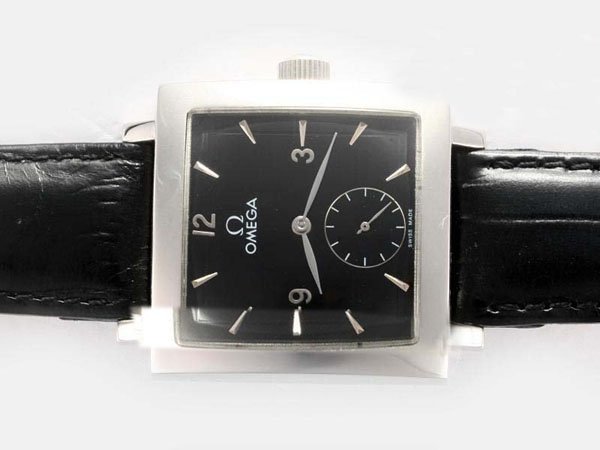Omega Classic Manual Winding 2621-2 Black Dial Rectangle Watch watches