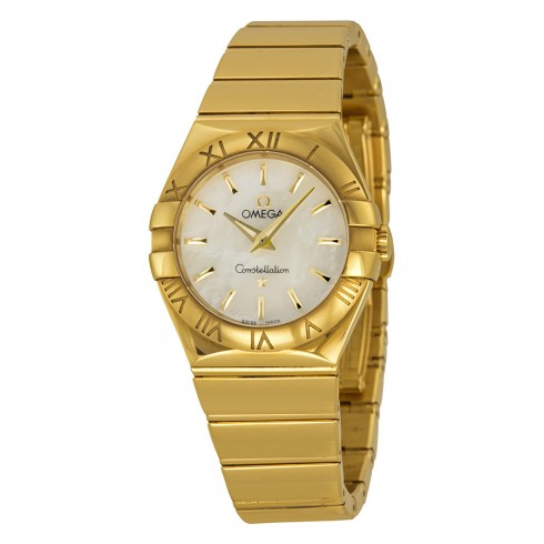 Omega Constellation 2009 Mother of Pearl Dial 18kt Yellow Gold Ladies Watch 12350276005004 watches